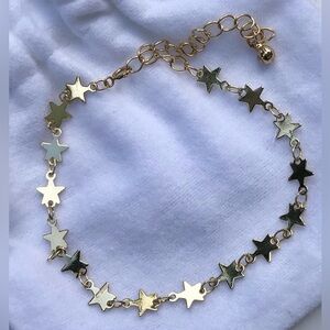 🌹🍃New 14k Yellow Gold-Filled Linked STAR Adjustable Bracelet🍃🌹